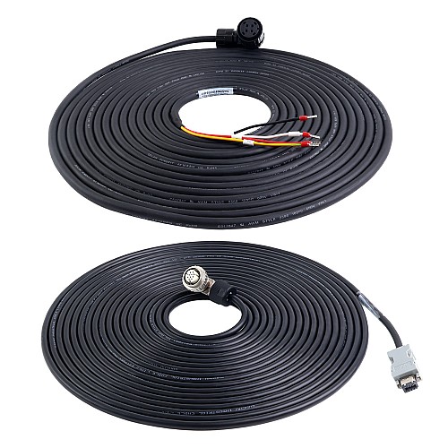 10m(393.7") Motor and Encoder Cable with Connectors Kit for A6 & A6H Series 17-bit Servo Motor - A6-10M-10E-B | StepperOnline UK