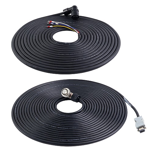 10m(393.7") Motor and Encoder Cable with Connectors Kit for A6 & A6H Series 17-bit Servo Motor with Brake - A6-10MB-10E-B | StepperOnline UK