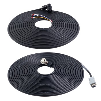 10m(393.7") Motor and Encoder Cable with Connectors Kit for A6 & A6H Series 17-bit Servo Motor with Brake