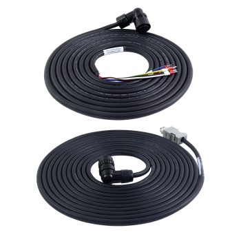 5m(196.85") Motor and Encoder Cable with Connectors Kit for A6 & A6H Series 17-bit Servo Motor with Brake