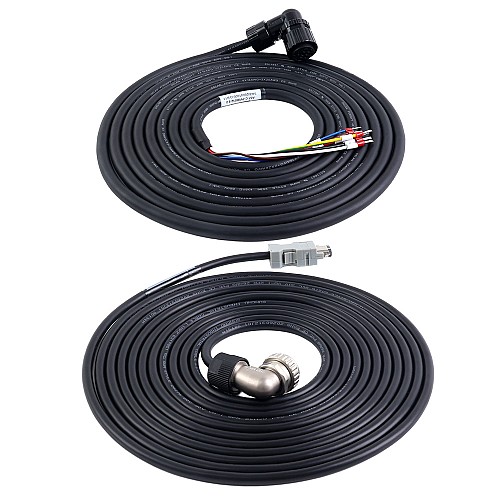 5m(196.85") Motor and Encoder Cable with Connectors Kit for A6 & A6H Series 17-bit Servo Motor with Brake - A6-5MB-5E-B | StepperOnline UK