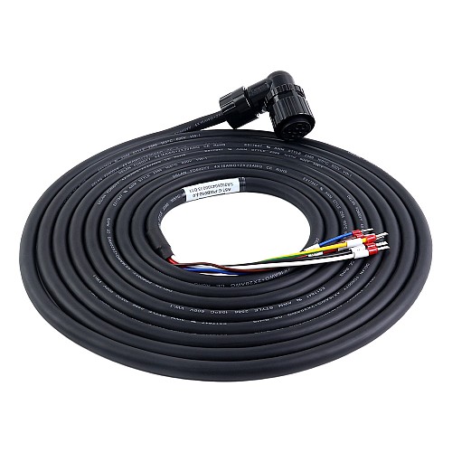 5m(196.85") Motor and Encoder Cable with Connectors Kit for A6 & A6H Series 17-bit Servo Motor with Brake - A6-5MB-5E-B | StepperOnline UK