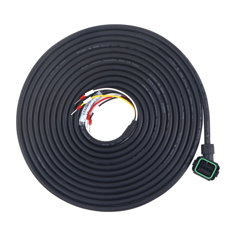 5m(196.85) Motor Cable with Connector for A6 Series 17-bit Servo Motor - AS7-C-PWR075-5.0 | StepperOnline UK