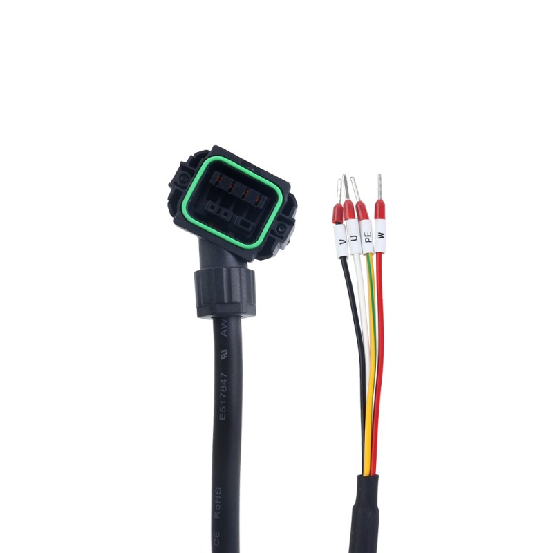 5m(196.85) Motor Cable with Connector for A6 Series 17-bit Servo Motor - AS7-C-PWR075-5.0 | StepperOnline UK