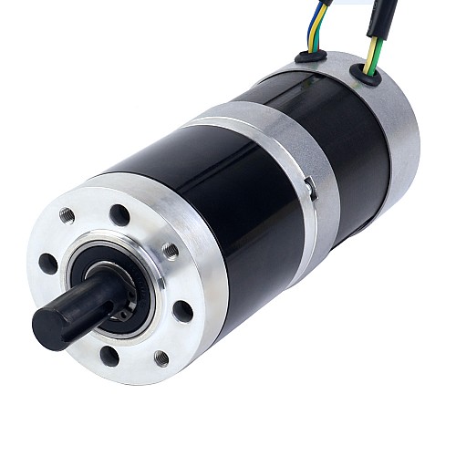 24V 101W Round Geared Brushless DC Motor 20.00Nm(2832.23oz.in) 100:1 Round Planetary Gearbox - 57BYA74-24-01-PG100 | StepperOnline UK