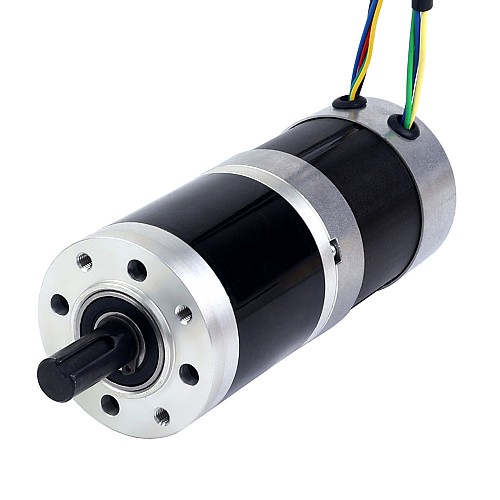 24V 101W Round Geared Brushless DC Motor 11.42Nm(1617.20oz.in) 51:1 Round Planetary Gearbox - 57BYA74-24-01-PG51 | StepperOnline UK
