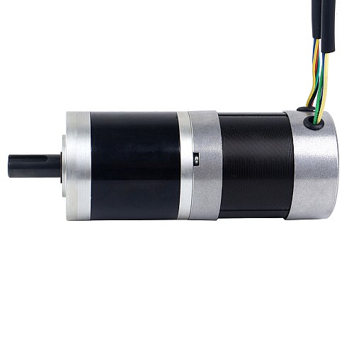 24V 101W Round Geared Brushless DC Motor 11.42Nm(1617.20oz.in) 51:1 Round Planetary Gearbox - 57BYA74-24-01-PG51 | StepperOnline UK