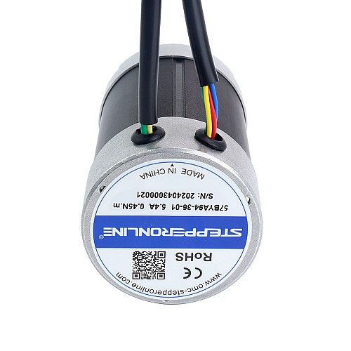 36V 3000RPM 0.45Nm 141W 5.40A Φ57x93.5mm Brushless DC Motor - 57BYA94-36-01 | StepperOnline UK
