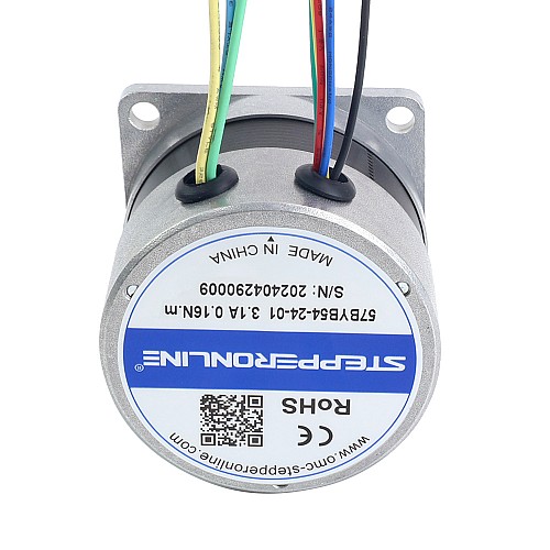 24V 3000RPM 0.16Nm 50W 3.10A 57x57x53.5mm Brushless DC Motor - 57BYB54-24-01 | StepperOnline UK