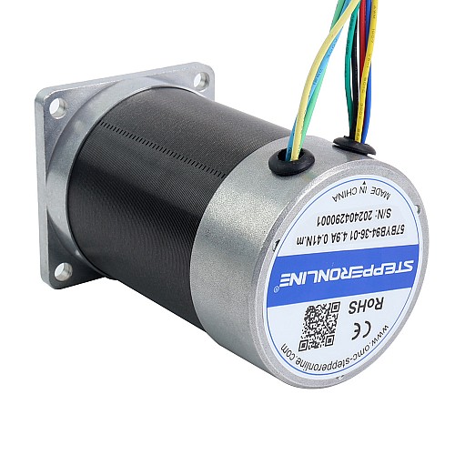 36V 3000RPM 0.41Nm 129W 4.90A 57x57x93.5mm Brushless DC Motor - 57BYB94-36-01 | StepperOnline UK