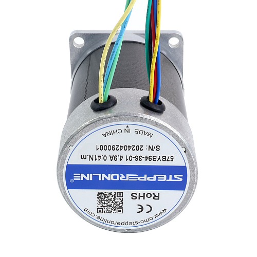36V 3000RPM 0.41Nm 129W 4.90A 57x57x93.5mm Brushless DC Motor - 57BYB94-36-01 | StepperOnline UK