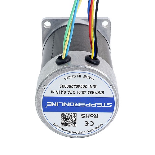 48V 3000RPM 0.41Nm 129W 3.70A 57x57x93.5mm Brushless DC Motor - 57BYB94-48-01 | StepperOnline UK