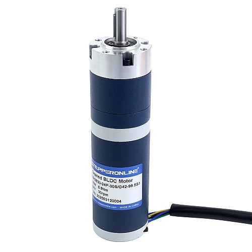 24V 30W 30RPM Geared Brushless DC Motor 6.90Nm(977.12oz.in) 99.5:1 Planetary Gearbox - M42B30-24P-30S/G42-99.5S1 | StepperOnline UK