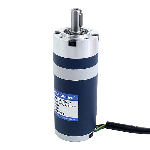 24V 60W 579RPM Geared Brushless DC Motor 0.90Nm(127.45oz.in) 5.18:1 Planetary Gearbox - M52B60-24P-30S/G52-5.18S1 | StepperOnline UK