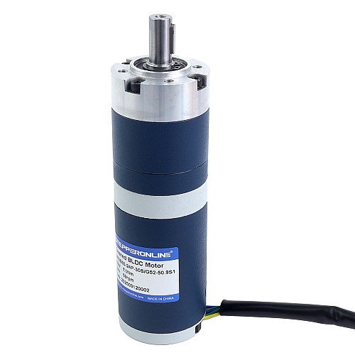 24V 60W 58.9RPM Geared Brushless DC Motor 7.00Nm(991.28oz.in) 50.9:1 Planetary Gearbox - M52B60-24P-30S/G52-50.9S1 | StepperOnline UK