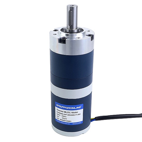 24V 200W 42RPM Geared Brushless DC Motor 33.00Nm(4673.18oz.in) 71.5:1 Planetary Gearbox - M82B200-24P-30S/G82-71.5S1 | StepperOnline UK