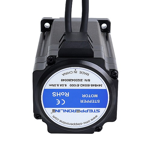 S Series Nema 34 Closed Loop Stepper Motor 9.0Nm(1274.5oz.in) Encoder 1000PPR(4000CPR) - 34HS46-6004D-E1000 | StepperOnline UK