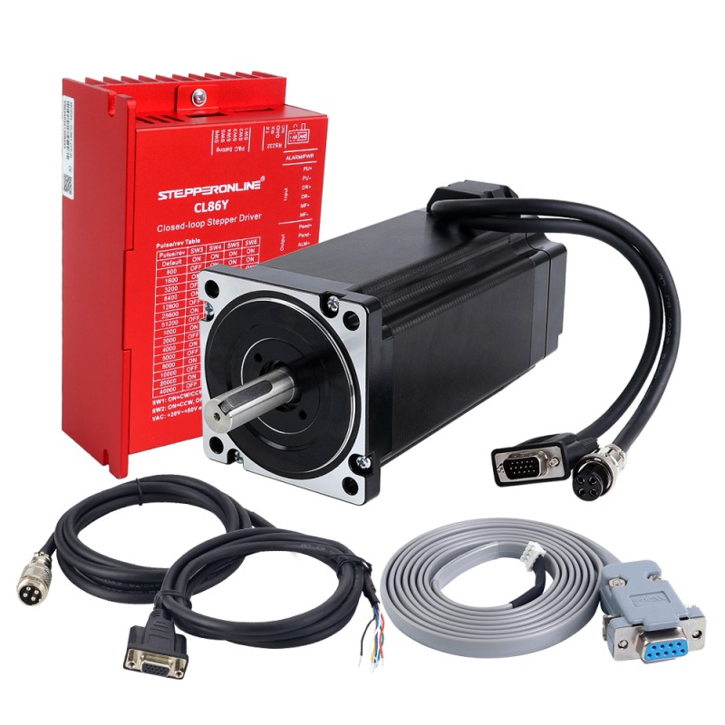 YS Series 1 Axis Closed Loop Stepper CNC Kit V2.0 12.0Nm(1699.34oz.in) Nema 34 Motor w/ 2.0m Cables & Driver - 1-CL86Y-S120-V20 | StepperOnline UK