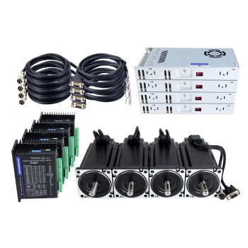 TS Series 4 Axis 12.0Nm(1699.34oz.in) Nema 34 Closed Loop Stepper Kit w/ Power Supply