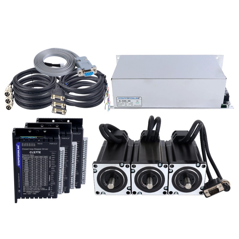 TES Series 3 Axis 4.0Nm(566.56oz.in) Nema 24 Closed Loop Stepper Kit & Driver CL57TE w/ Power Supply - 3-CLTES40 | StepperOnline UK