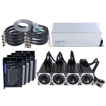 TES Series 4 Axis 3.0Nm(424.83oz.in) Nema 23 Closed Loop Stepper Kit & Driver CL57TE w/ Power Supply