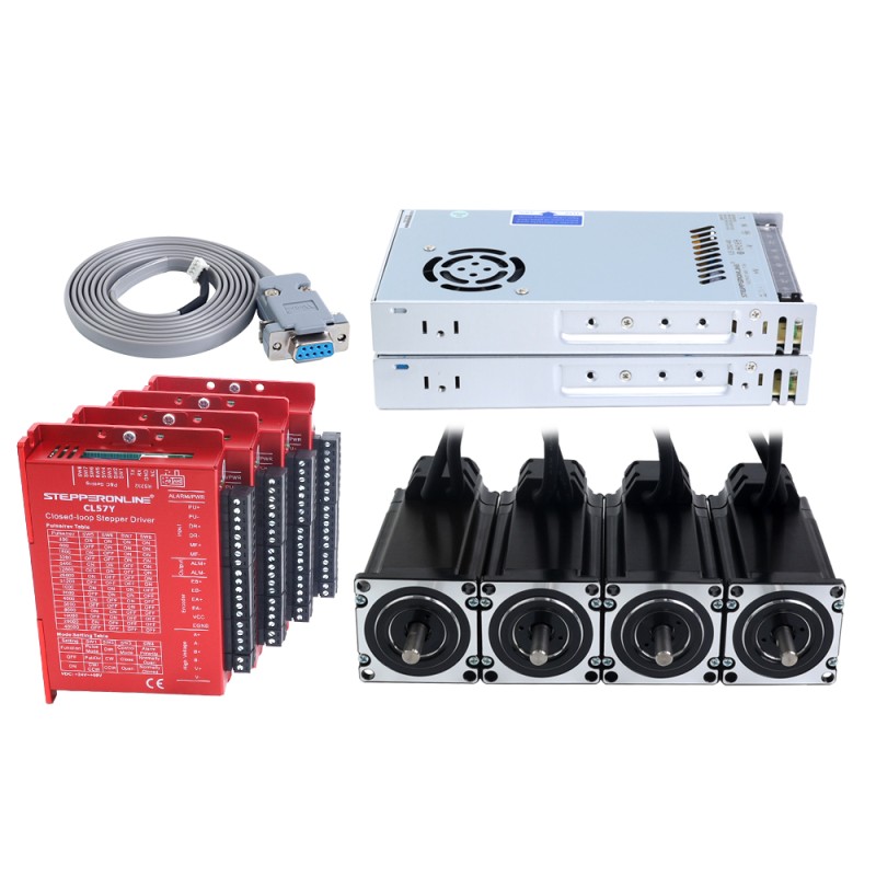 YS Series 4 Axis Closed Loop Stepper CNC Kit V2.0 3.00Nm(424.83oz.in) Nema 23 Motor w/ 1.5m Cables & Power Supply - 4-CLYS30-1M5-V20 | StepperOnline UK