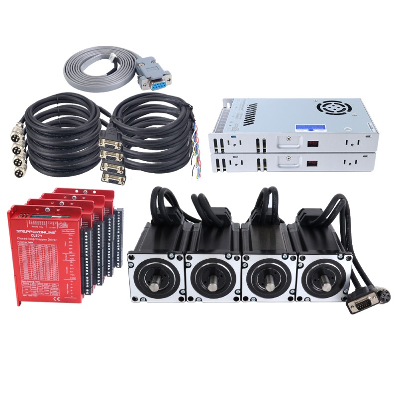 YS Series 4 Axis 4.00Nm(566.45oz.in) Nema 24 Closed Loop Stepper Kit V2.0 w/ Power Supply - 4-CLYS40-V20 | StepperOnline UK