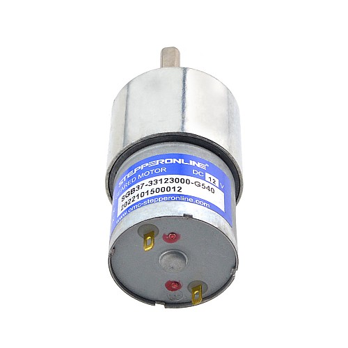 Brushed 12V DC Gear Motor 12Kg.cm/4.4RPM 540:1 Spur Gearbox - SGB37-33123000-G540 | StepperOnline UK