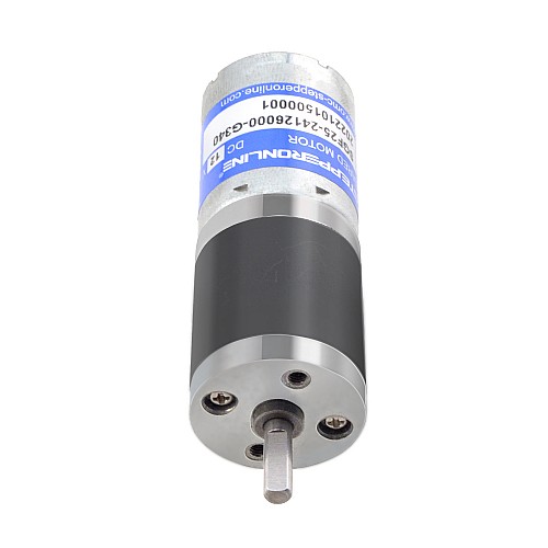 Brushed 12V DC Gear Motor 5Kg.cm/14RPM 340:1 Spur Gearbox - SGF25-24126000-G340 | StepperOnline UK
