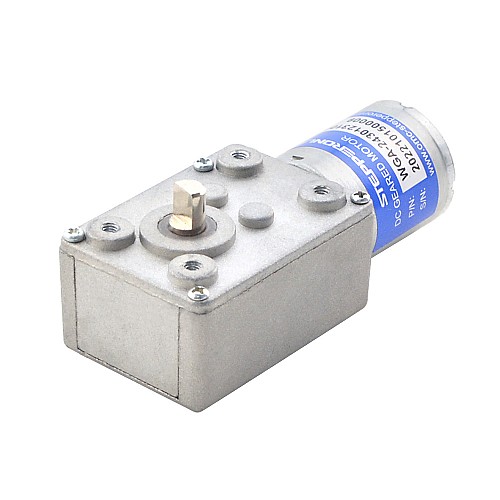 Brushed 12V DC Gear Motor 3Kg.cm/3RPM w/ 828:1 Worm Gearbox - WGA-2430123100-G828 | StepperOnline UK