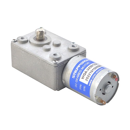 Brushed 12V DC Gear Motor 3Kg.cm/3RPM w/ 828:1 Worm Gearbox - WGA-2430123100-G828 | StepperOnline UK