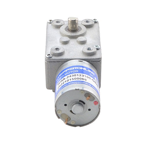 Brushed 12V DC Gear Motor 3Kg.cm/3RPM w/ 828:1 Worm Gearbox - WGA-2430123100-G828 | StepperOnline UK
