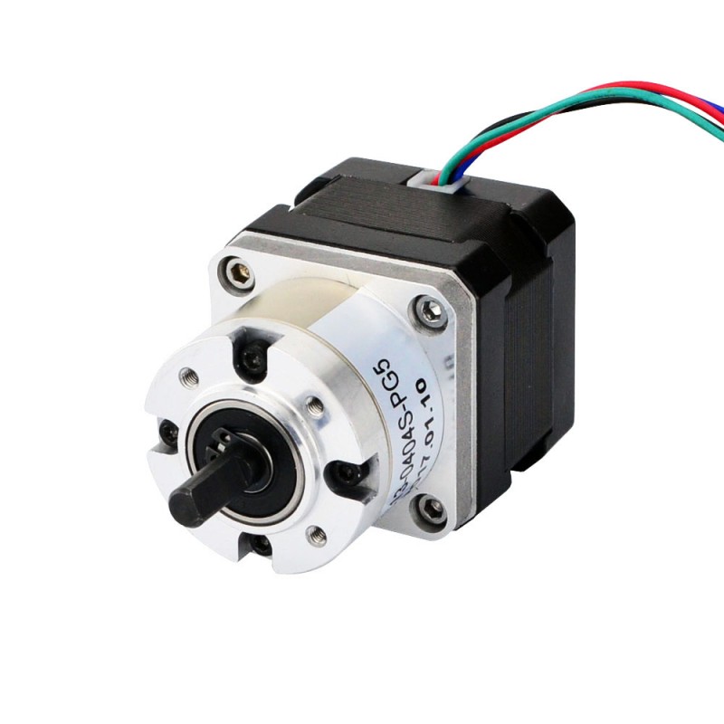 Nema 17 Stepper Motor Bipolar L=34mm w/ Gear Ratio 5:1 Planetary Gearbox - 17HS13-0404S-PG5 | StepperOnline UK