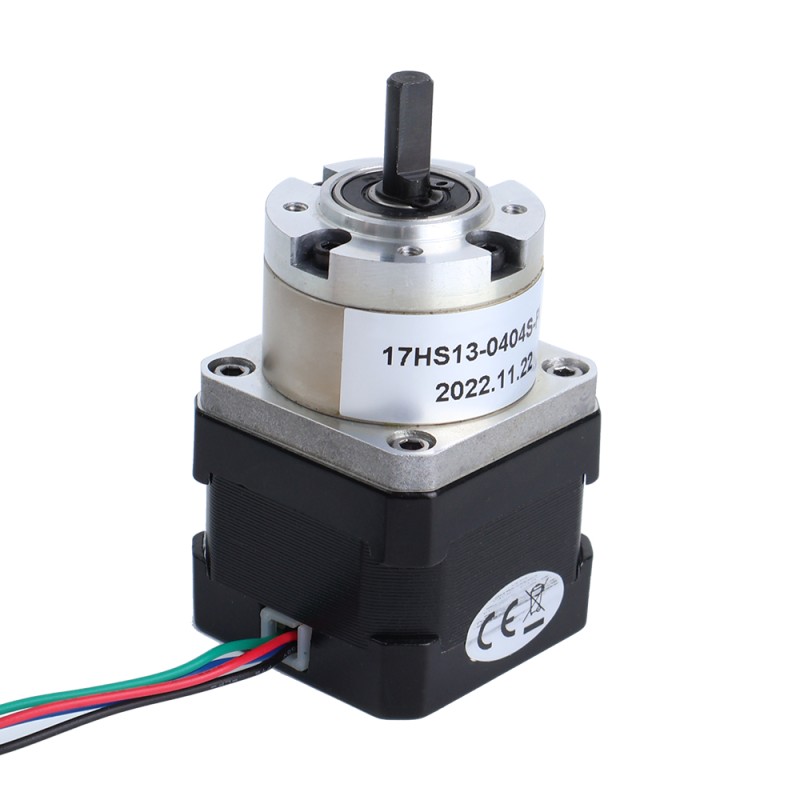 Nema 17 Stepper Motor Bipolar L=34mm w/ Gear Ratio 5:1 Planetary Gearbox with 300mm Cable & Connector - 17HS13-0404S-PG5-C4 | StepperOnline UK