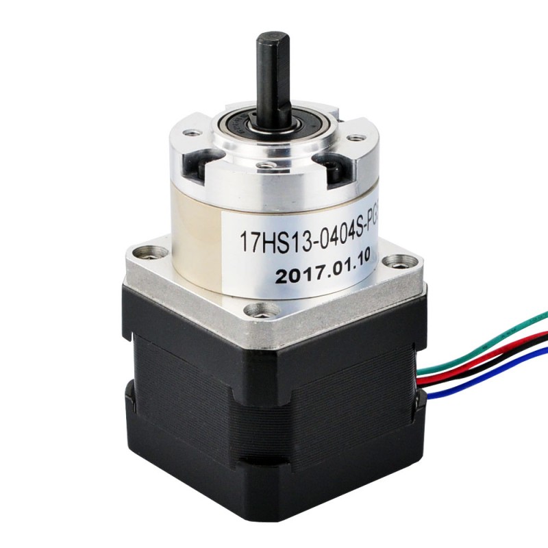 Nema 17 Stepper Motor Bipolar L=34mm w/ Gear Ratio 5:1 Planetary Gearbox - 17HS13-0404S-PG5 | StepperOnline UK