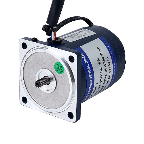 6W 220VAC 50Hz 0.45-6.75RPM 3.00Nm(424.83oz.in) Flange 60mm Spur Gearbox Single-phase AC Variable Speed Motor - 2IK6RGN-C/2GN200K | StepperOnline UK