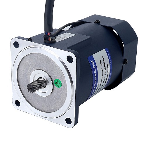 90W 110VAC 60Hz 0.5-8.61RPM 40.00Nm(5664.4oz.in) Flange 90mm Right Angle Gearbox Single-phase AC Variable Speed Motor - 5IK90RGU-AF/5GU180RC | StepperOnline UK