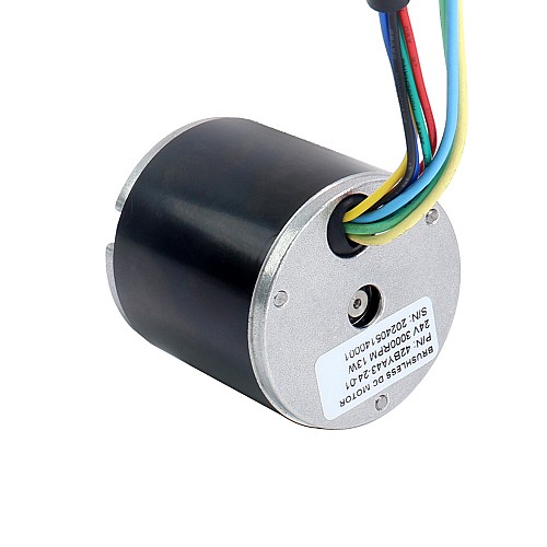 24V 3000RPM 0.04Nm 13W 1.00A Φ42x43mm Brushless DC Motor - 42BYA43-24-01 | StepperOnline UK