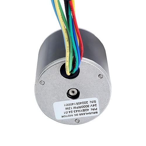 24V 3000RPM 0.04Nm 13W 1.00A Φ42x43mm Brushless DC Motor - 42BYA43-24-01 | StepperOnline UK