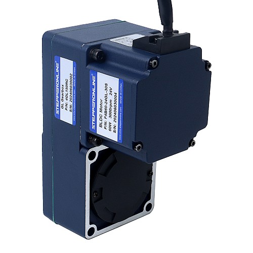 24V 60W 20RPM 21.00Nm(2973.84oz.in) 150:1 Geared Brushless DC Motor w/ Parallel Hollow Shaft Gearbox - F4B60-24GL-30S/4GL150RC | StepperOnline UK