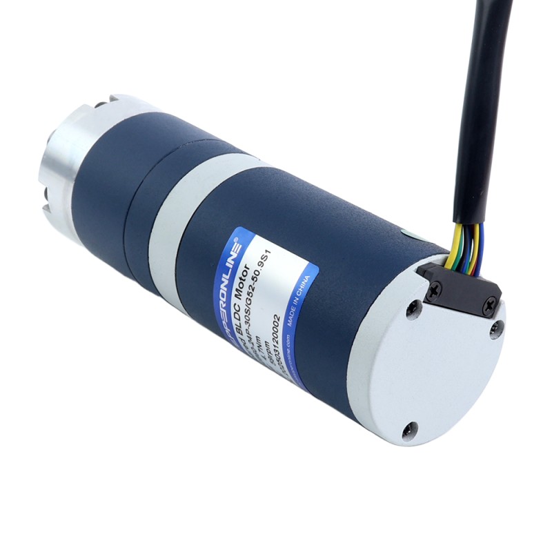 24V 60W 58.9RPM Geared Brushless DC Motor 7.00Nm(991.28oz.in) 50.9:1 Planetary Gearbox - M52B60-24P-30S/G52-50.9S1 | StepperOnline UK