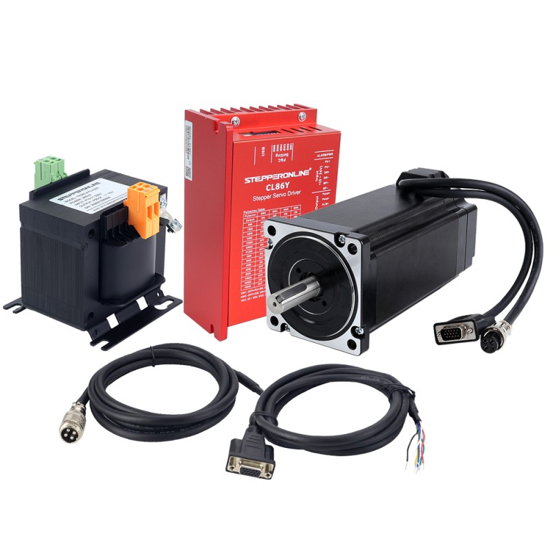 YS Series 1 Axis Closed Loop Stepper CNC Kit 12.0Nm(1699.34oz.in) Nema 34 Motor w/ 2.0m Cables & AC Transformer - 1-ACLYS120 | StepperOnline UK