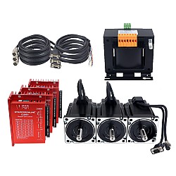 DE On Sale - YS Series 3 Axis Closed Loop Stepper CNC Kit 6.50Nm(920.48oz.in) Nema 34 Motor w/ 2.0m Cables & AC Transformer