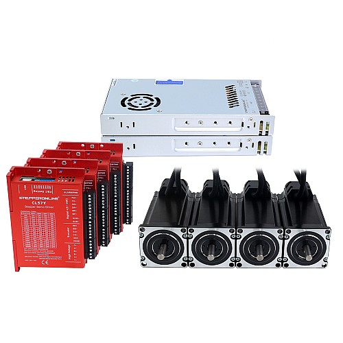 YS Series 4 Axis Closed Loop Stepper CNC Kit 3.00Nm(424.83oz.in) Nema 23 Motor w/ 1.5m Cables & Power Supply - 4-CLYS30-1M5 | StepperOnline UK