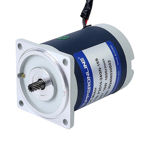 Brushed 24V 10W 0.13Nm(18.41oz.in) 600RPM w/ 3:1 Spur Gearbox DC Gear Motor - F2D10-24GN-18S/2GN3K | StepperOnline UK
