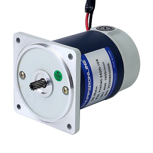 Brushed 24V 40W 0.53Nm(75.05oz.in) 360RPM w/ 5:1 Spur Gearbox DC Gear Motor - F34D40-24GN-18S/4GN5K | StepperOnline UK