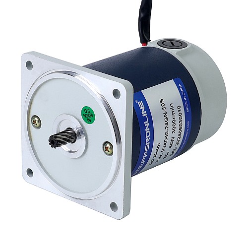 Brushed 24V 40W 0.32Nm(45.32oz.in) 600RPM w/ 5:1 Spur Gearbox DC Gear Motor - F34D40-24GN-30S/4GN5K | StepperOnline UK