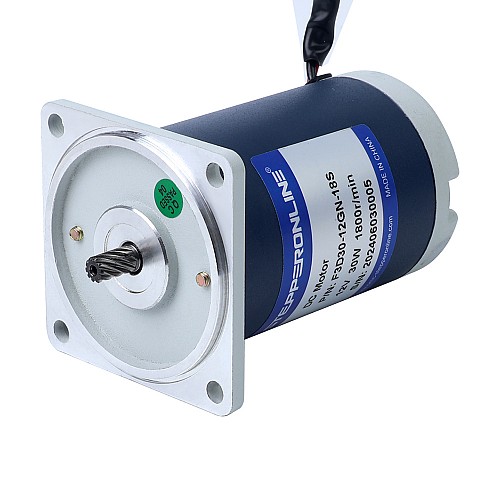 Brushed 12V 30W 0.32Nm(45.32oz.in) 600RPM w/ 3:1 Spur Gearbox DC Gear Motor - F3D30-12GN-18S/3GN3K | StepperOnline UK