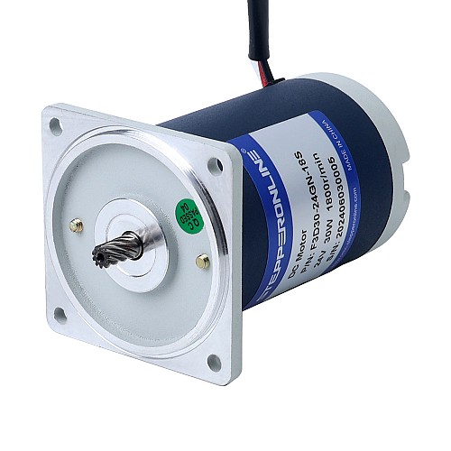 Brushed 24V 30W 0.32Nm(45.32oz.in) 600RPM w/ 3:1 Spur Gearbox DC Gear Motor - F3D30-24GN-18S/3GN3K | StepperOnline UK