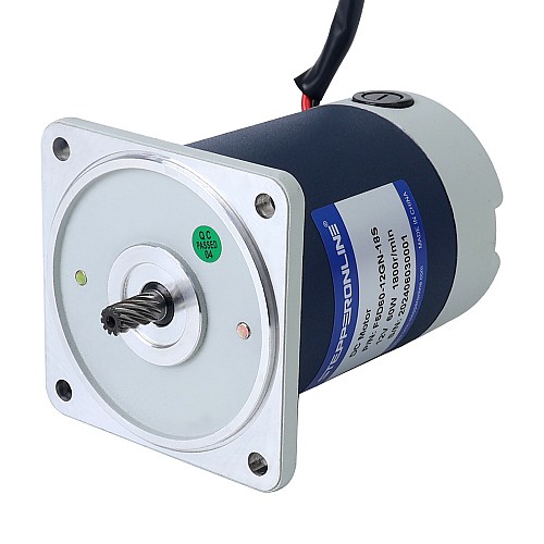 Brushed 12V 60W 0.77Nm(109.04oz.in) 600RPM w/ 3:1 Spur Gearbox DC Gear Motor - F5D60-12GN-18S/5GN3K | StepperOnline UK